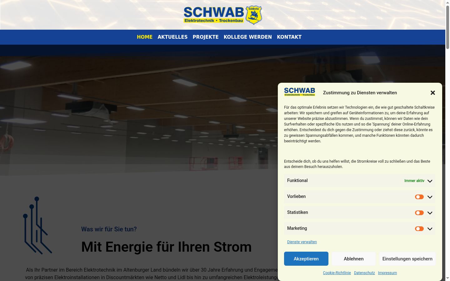 Screenshot tal-banner tal-kunsens muri qabel kwalunkwe interazzjoni