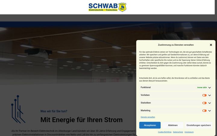 Екранна снимка на elektrotechnikschwab.de