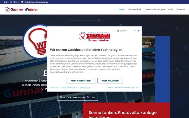 Екранна снимка на elektrotechnikwinkler.de