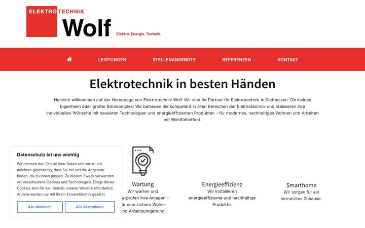 Екранна снимка на elektrotechnikwolf.de