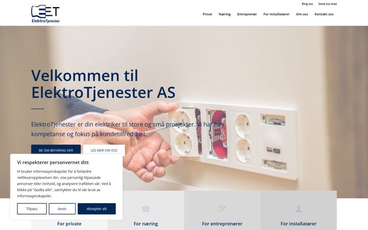 Ekrano kopija elektrotjenester.no