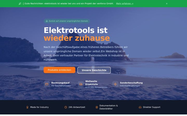 Екранна снимка на elektrotools.de