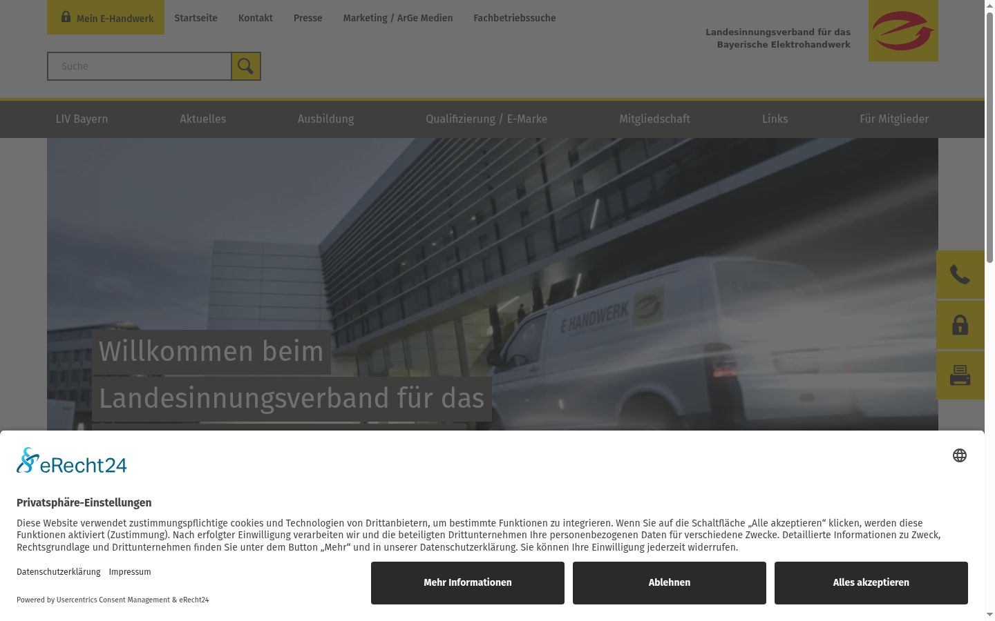 Screenshot del banner di consenso mostrato prima di qualsiasi interazione