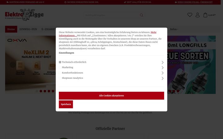 Екранна снимка на elektrozigge.de