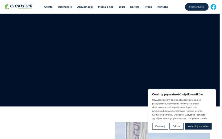 Snímek obrazovky elektrum.com.pl