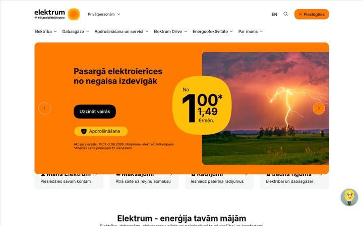 Screenshot of elektrum.lv