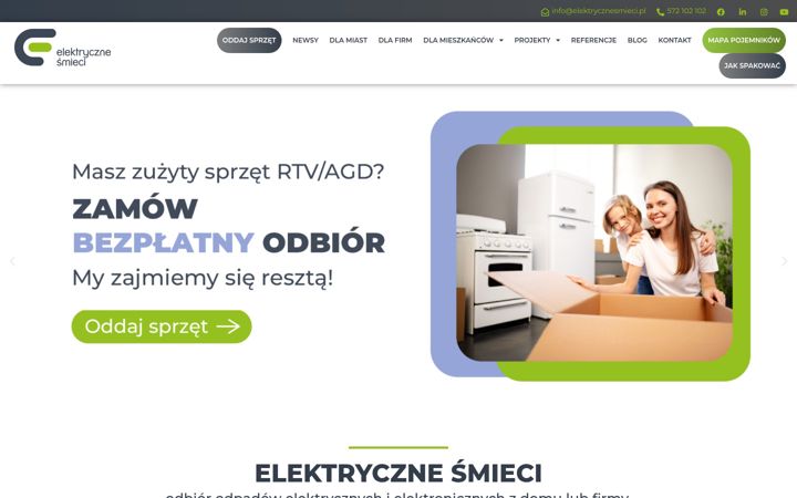 Snímek obrazovky elektrycznesmieci.pl
