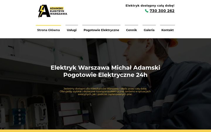 Snímek obrazovky elektryk-adamski.pl