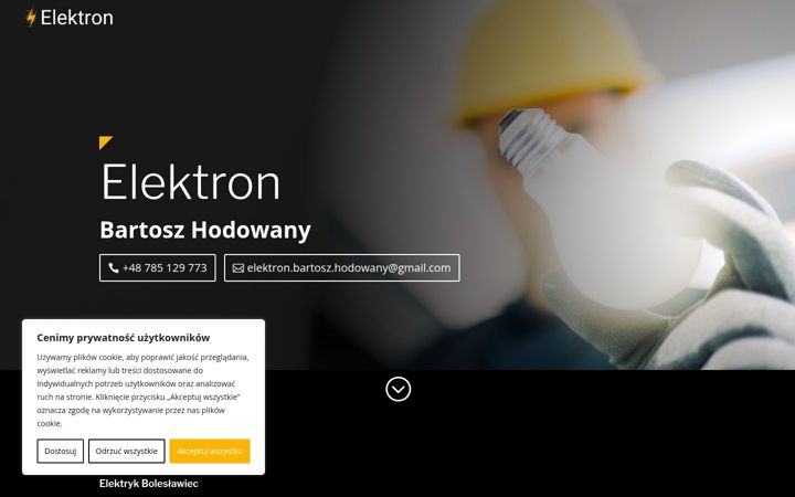 Snímek obrazovky elektrykboleslawiec.pl
