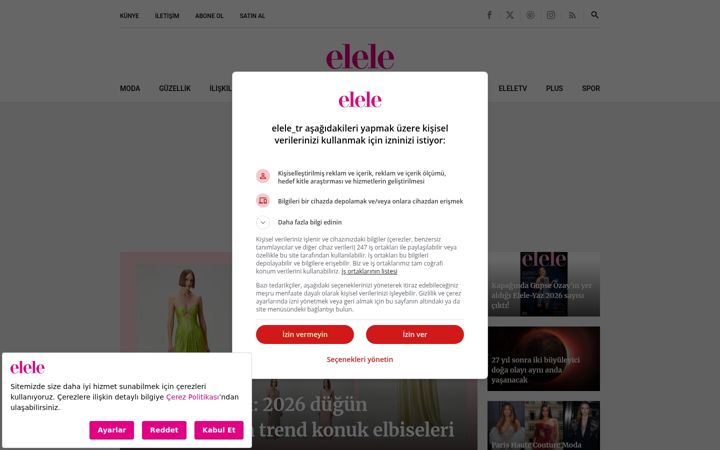 Screenshot of elele.com.tr