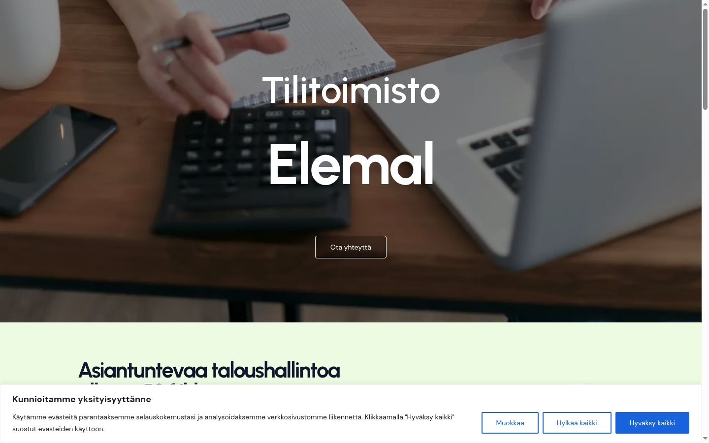 Screenshot del banner di consenso mostrato prima di qualsiasi interazione