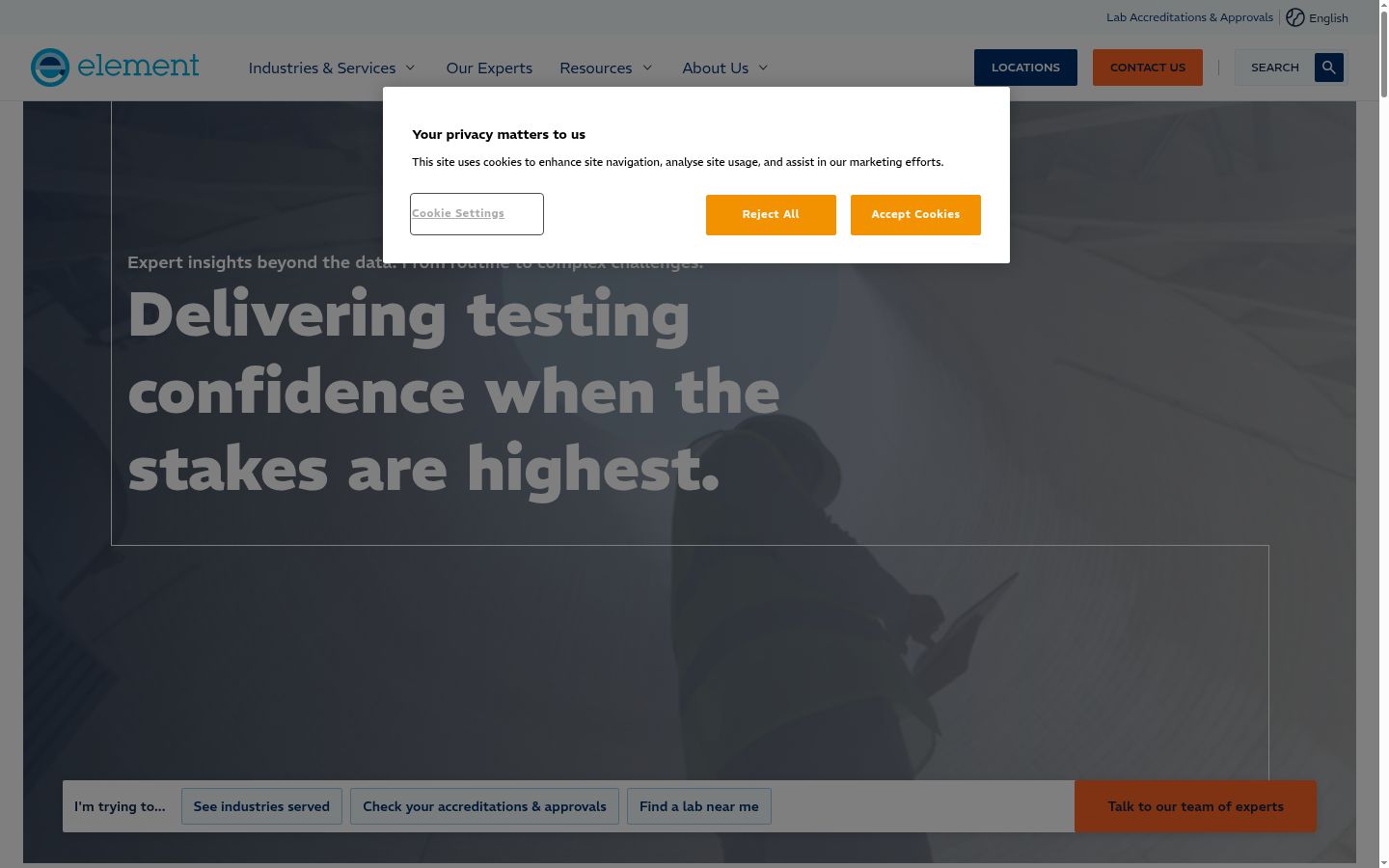 Screenshot of the consent banner shown before any interaction