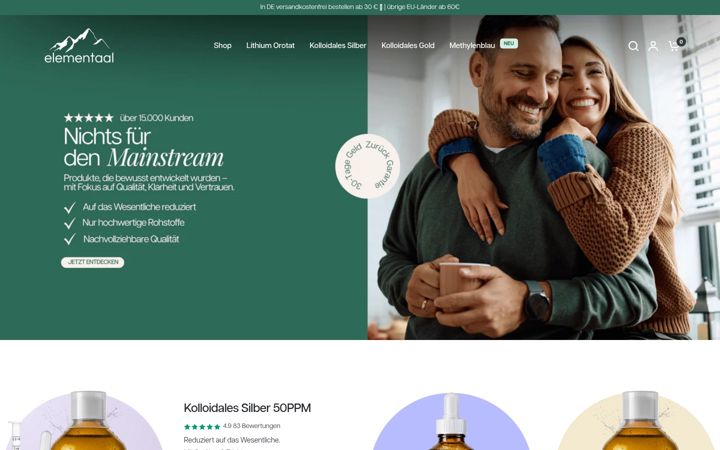 Skærmbillede af elementaal.com