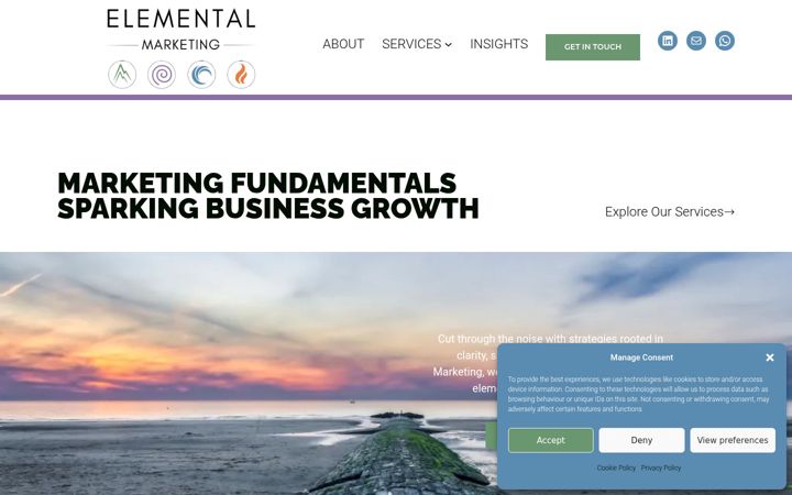 Ekrānuzņēmums no elementalmarketing.uk