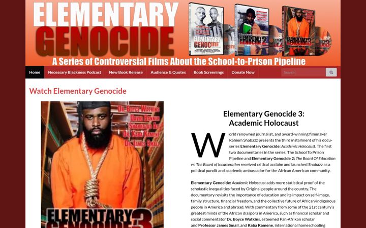Screenshot of elementarygenocide.com