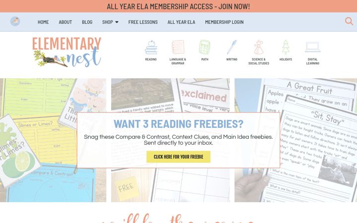Screenshot of elementarynest.com