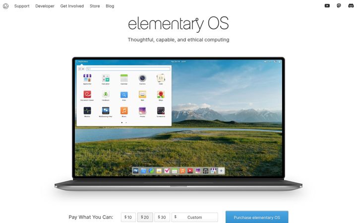 Screenshot of elementaryos.org