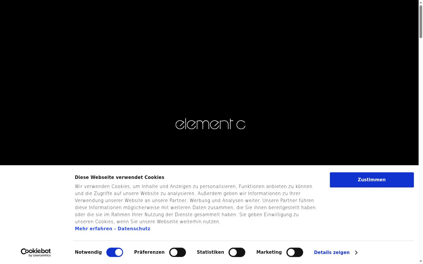 Captura de pantalla del banner de consentimiento mostrado antes de cualquier interacción