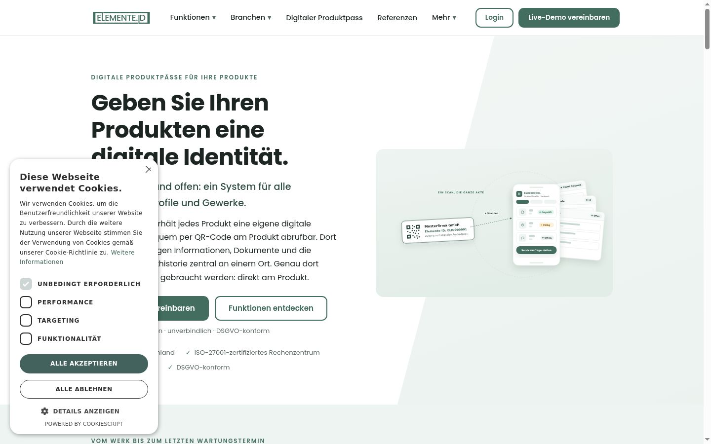 Screenshot of the consent banner shown before any interaction