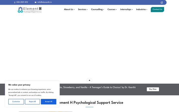 Screenshot of elementh.in