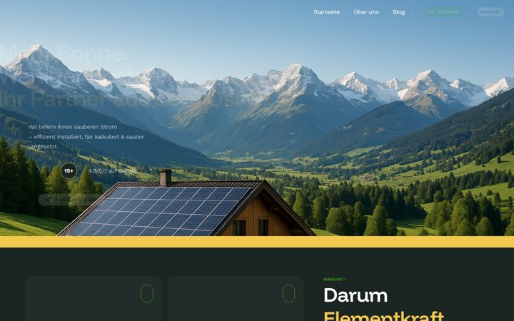 Snímek obrazovky elementkraft-solar.ch