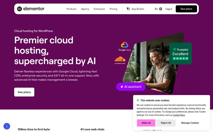 Snímek obrazovky elementor.cloud