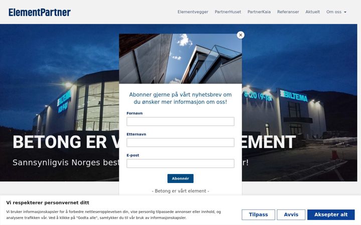 Ekrano kopija elementpartner.no