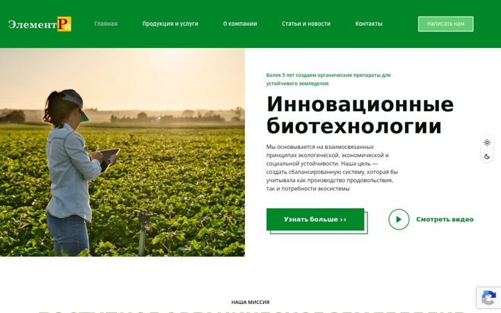 Screenshot stránky elementra.ru