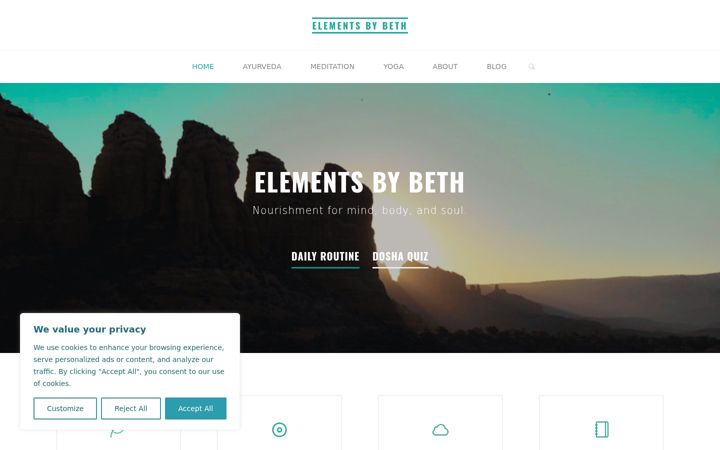 Screenshot of elementsbybeth.com