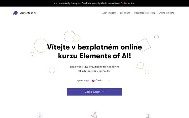 Skærmbillede af elementsofai.cz