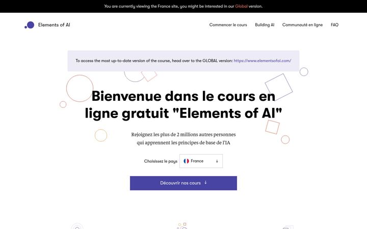 Ekrano kopija elementsofai.fr