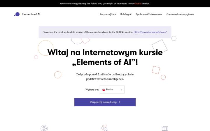 Captura de ecrã de elementsofai.pl
