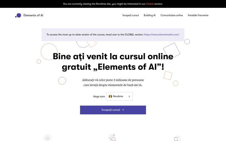 Skärmbild av elementsofai.ro
