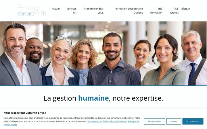 Captura de pantalla de elementsrh.ca