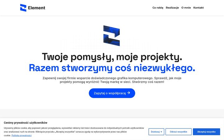Captura de ecrã de elementstudio.pl