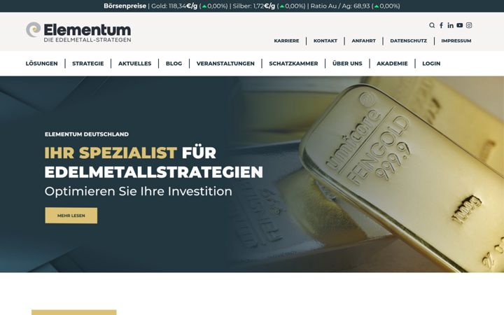 Snímek obrazovky elementumvermittler.de