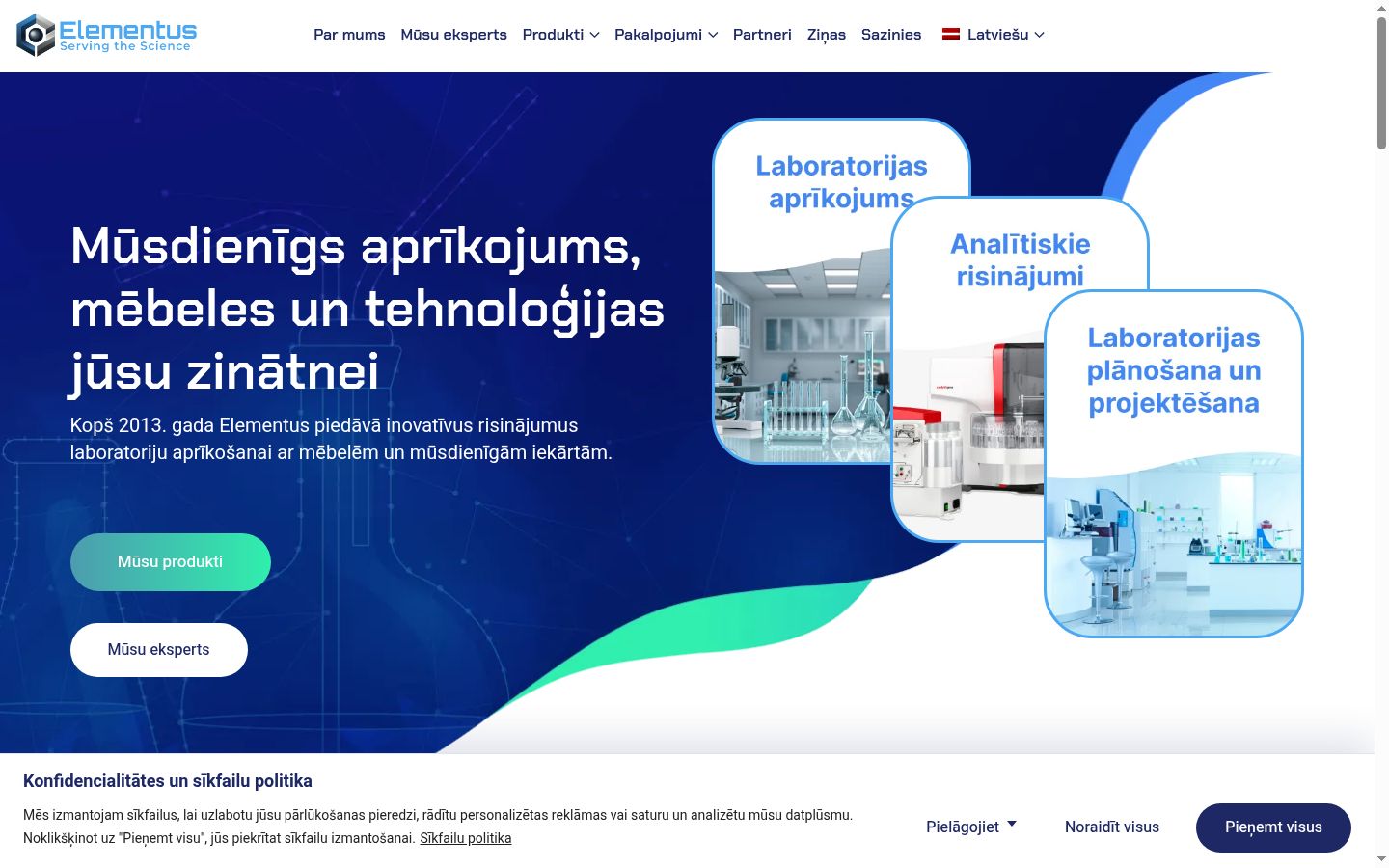 Screenshot of the consent banner shown before any interaction