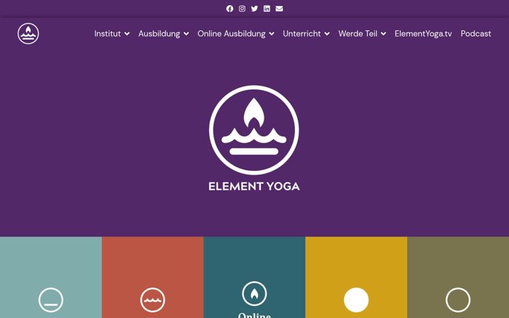 Snímek obrazovky elementyoga.de