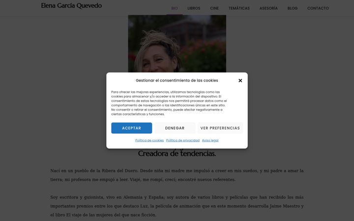 Screenshot of elenagarciaquevedo.com