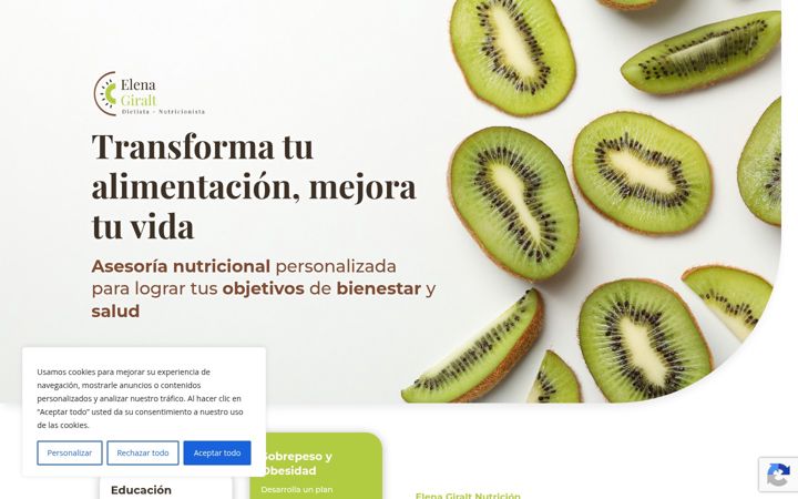 Screenshot of elenagiraltnutricion.com