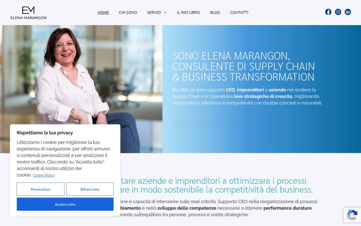 Screenshot of elenamarangon.com