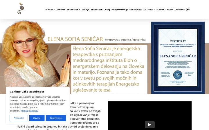 Screenshot di elenasenicar.si