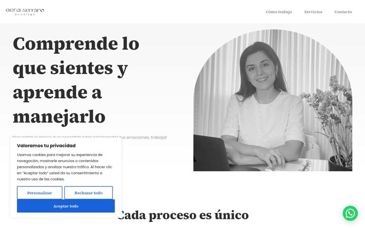 Screenshot of elenaserranopsicologa.com