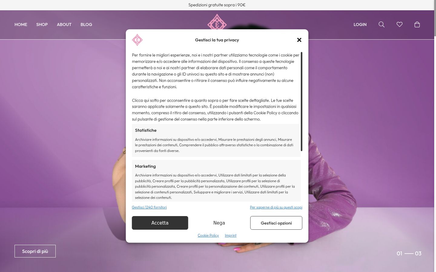 Snímka obrazovky banera súhlasu zobrazeného pred akoukoľvek interakciou