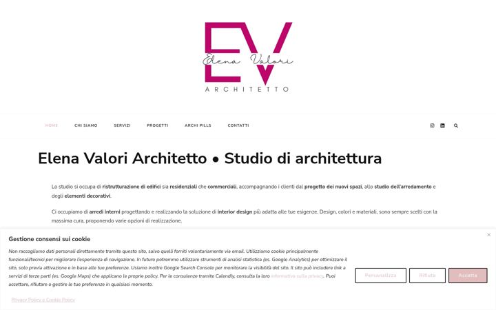 Screenshot stránky elenavaloriarchitetto.it