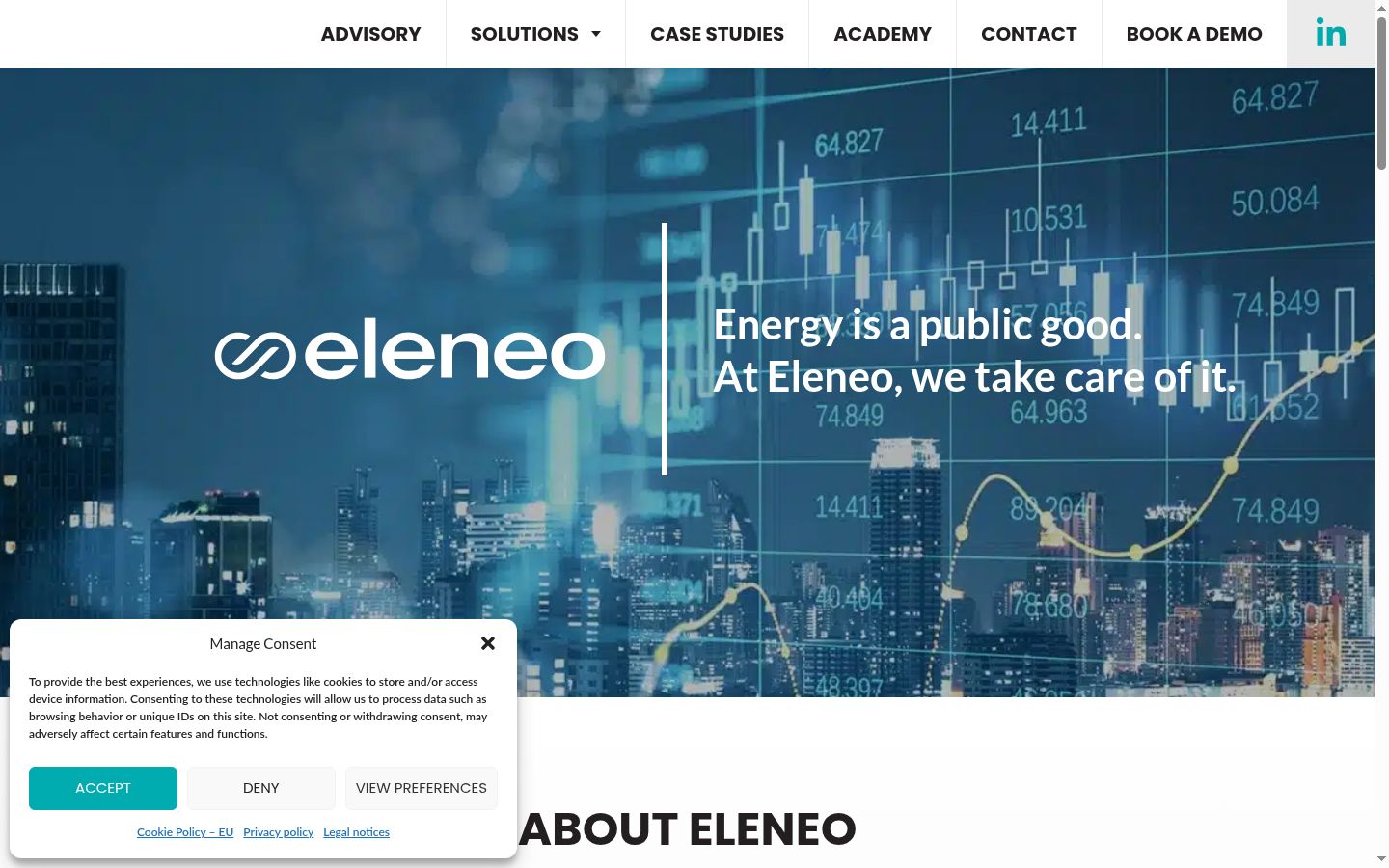 Screenshot of the consent banner shown before any interaction