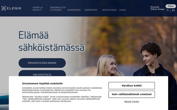 Screenshot di elenia.fi
