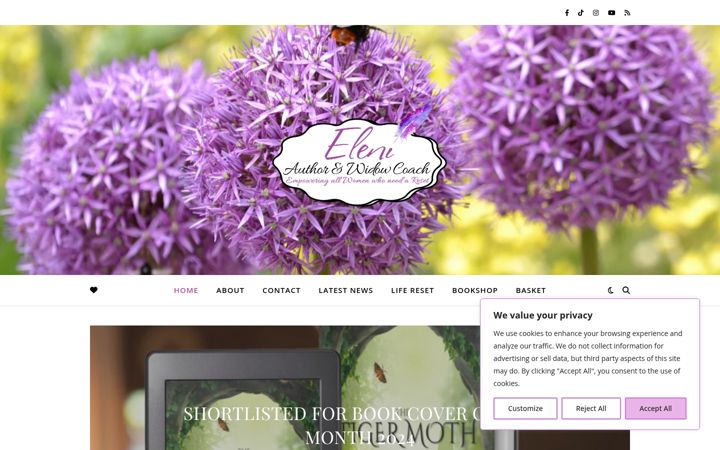 Screenshot of elenijohnson.com