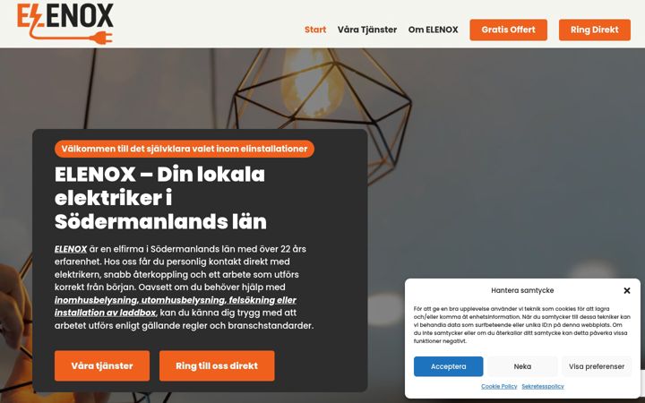 Snímek obrazovky elenox.se