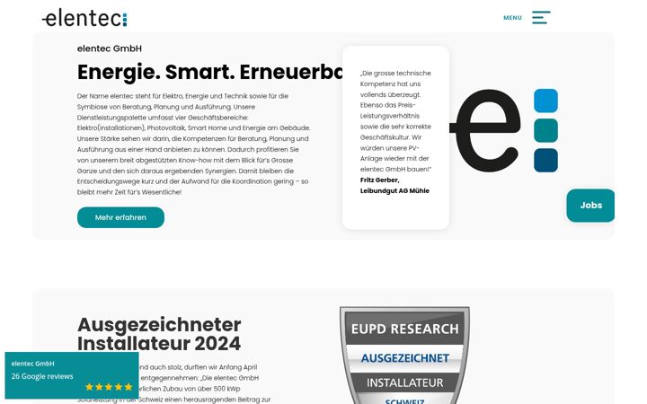 Snímek obrazovky elentec.ch